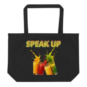 Speak Up Tote Bag – STJ Splash Design | Bold Statement Bag