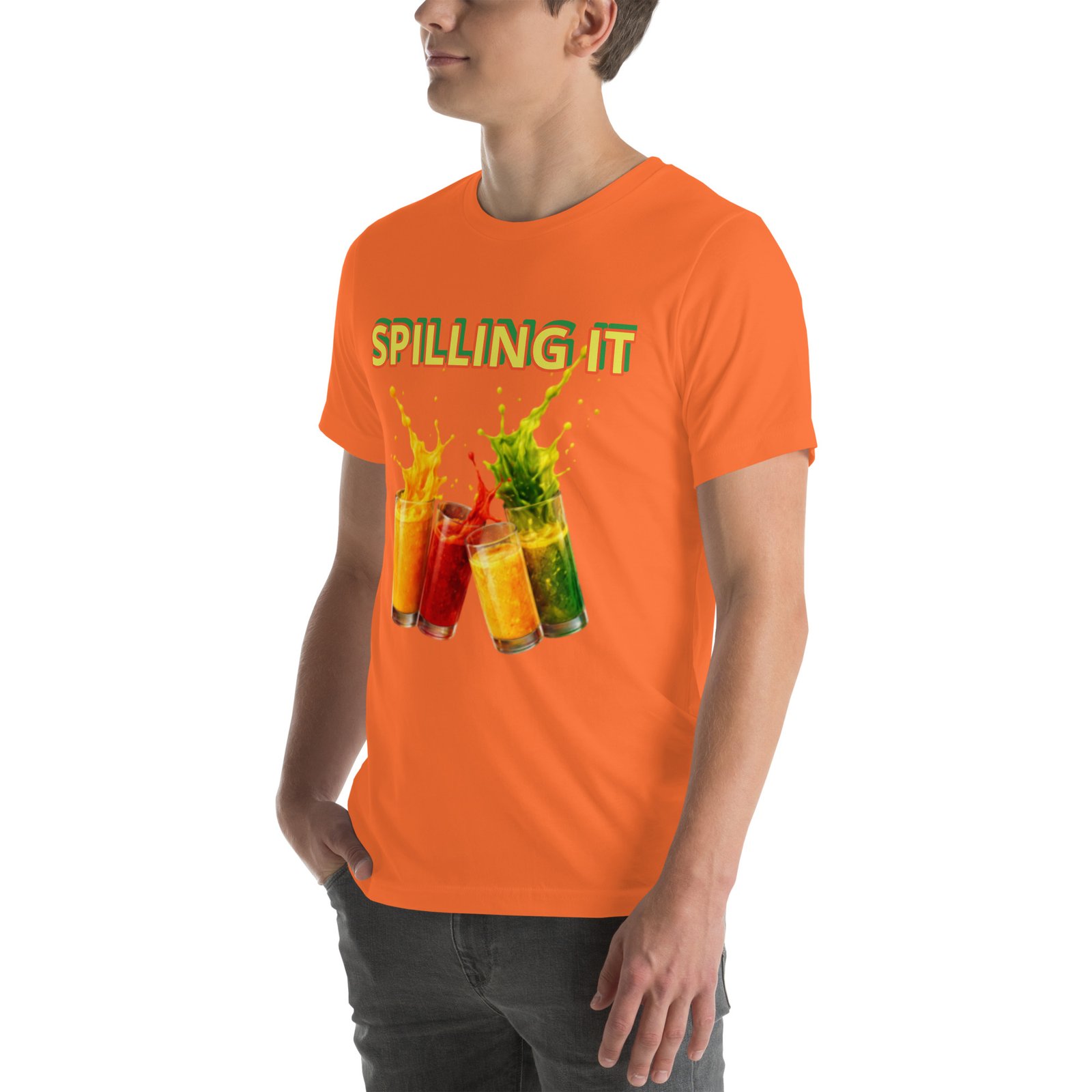 Spilling It Graphic T-Shirt – Bold Juice Splash Tee | STJ Merch - Image 2