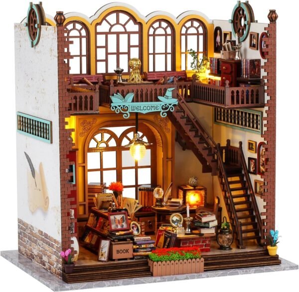 DIY Book Nook Miniature House Kit with LED Light